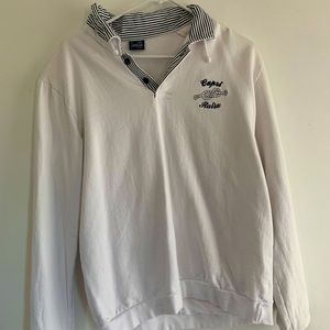 white Capri, Italy collared sweatshirt - large